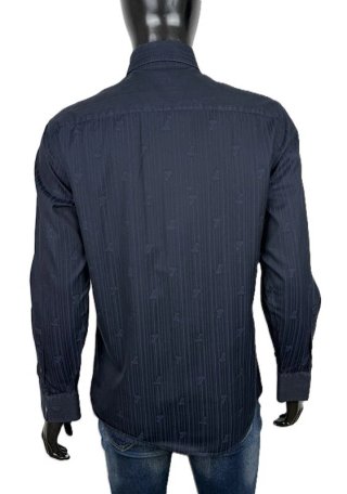 Versace Collection Camicia Uomo 39 M Blu Jacquard