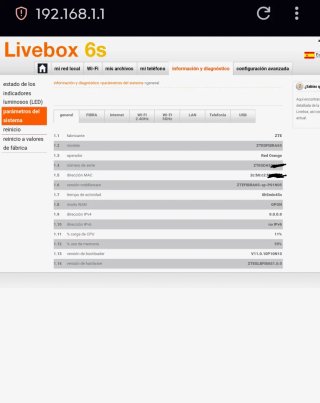 Livebox 6s Router de Fibra de Orange (ZTE F6640P)