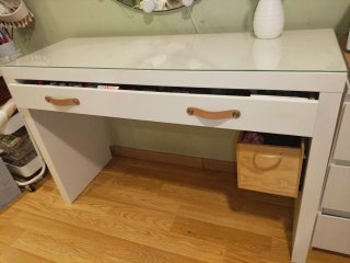 Tocador Malm Ikea Blanco y Cristal