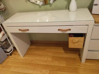 Tocador Malm Ikea Blanco y Cristal