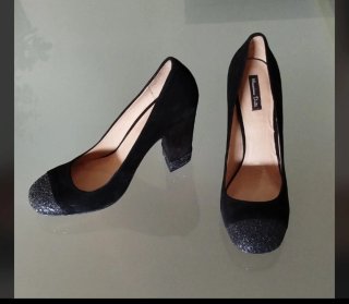 Zapatos Massimo Dutti Ante Negro Glitter