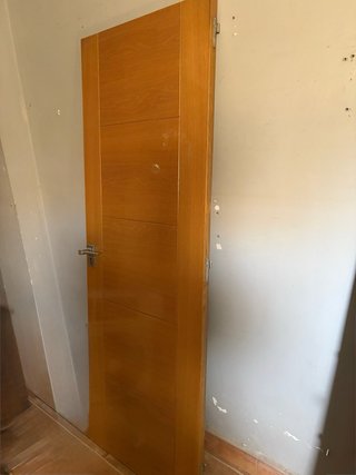 Puerta madera maciza + marco 190x72cm
