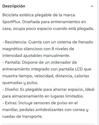 Bicicleta Estática con Respaldo SportPlus+