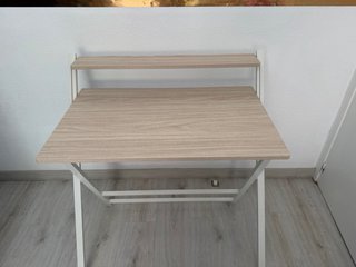 Mesa escritorio plegable madera y metal