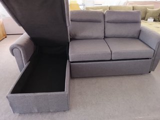 Sofá Cama Chaise Longue Gris con Arcón