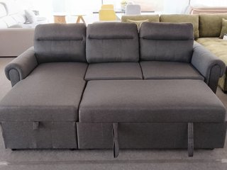Sofá Cama Chaise Longue Gris con Arcón