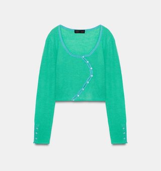 Chaqueta punto asimétrica verde talla S y M
