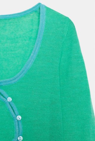 Chaqueta punto asimétrica verde talla S y M