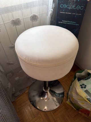 Silla Taburete Giratoria Blanca Ajustable