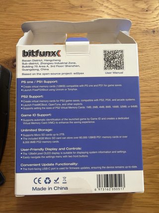 Bitfunx PSxMemCard Gen2 PS1/PS2 Tarjeta Memoria