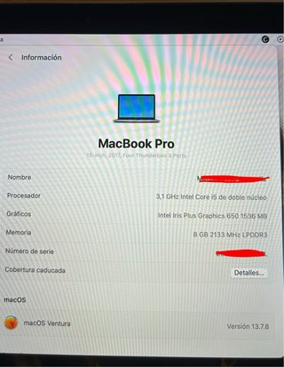 MacBook Pro 13" (2017) - Gris Espacial