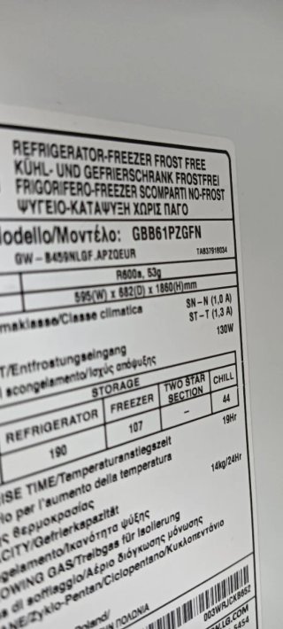 NEVERA COMBI L.G ACERO INOXIDABLE NO FROST