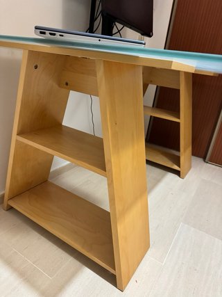 Escritorio 150x80 cm Cristal y Madera