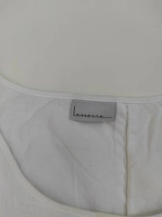 Top Lasserre blanco bordado lino T42