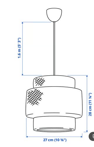 Lámpara techo bambú IKEA SINNERLIG