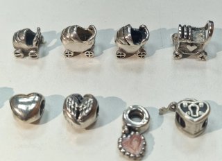 Lote Charms Pandora y Chamilla Plata 925