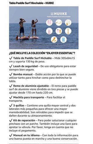 Tabla Paddle Surf Hinchable HUIIKE 10'