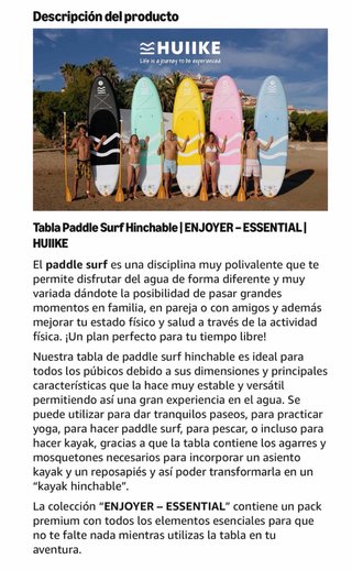 Tabla Paddle Surf Hinchable HUIIKE 10'