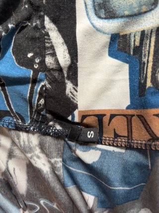 Vestido Y2K retro estampado con abertura