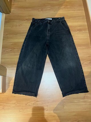 Pantalón Bershka Negro Ancho Talla 36