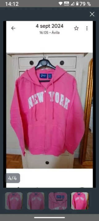 Sudadera New York rosa juvenil
