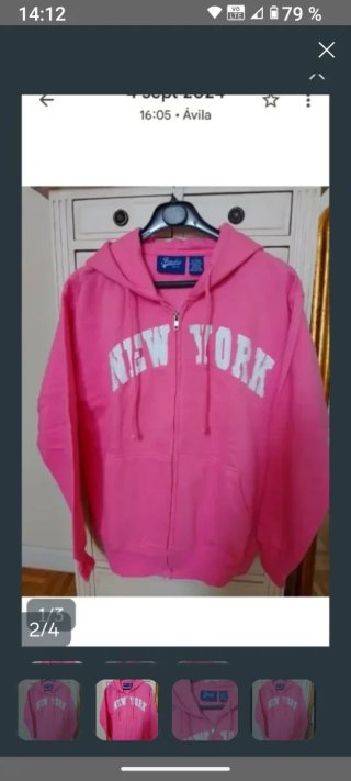 Sudadera New York rosa juvenil