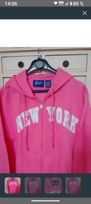 Sudadera New York rosa juvenil