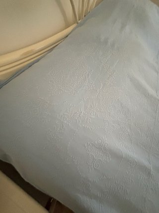 Copriletto matrimoniale azzurro in cotone