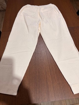Pantalón pana ancho mujer beige