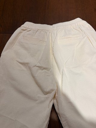 Pantalón pana ancho mujer beige