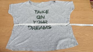 Camiseta gris "Take on your dreams" Talla única