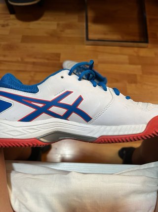 Zapatillas Asics blancas y azules T42