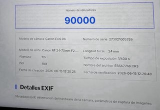 Canon EOS R6 Cámara Mirrorless