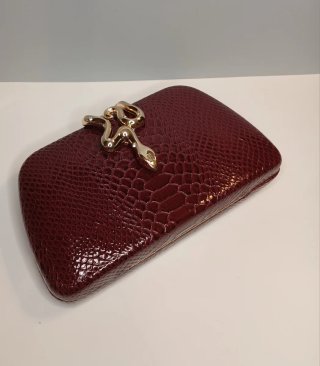 Bolso fiesta piel pitón vegana cierre joya