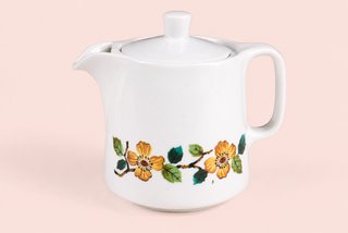 Caffettiera Moka Porcellana Floreale Anni '70