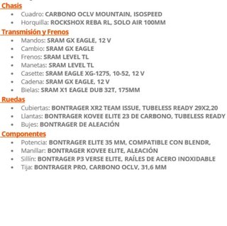 MTB TREK Procaliber 9.7 Carbono
