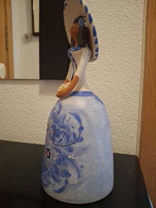 Figura Muñeca Barro Artesanal Vintage