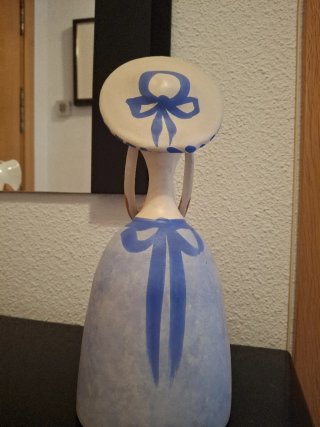 Figura Muñeca Barro Artesanal Vintage