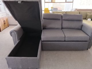 Sofá Cama Chaise Longue Gris con Arcón