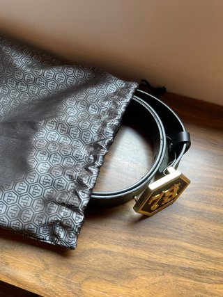 Cinturón Philipp Plein Negro y Dorado