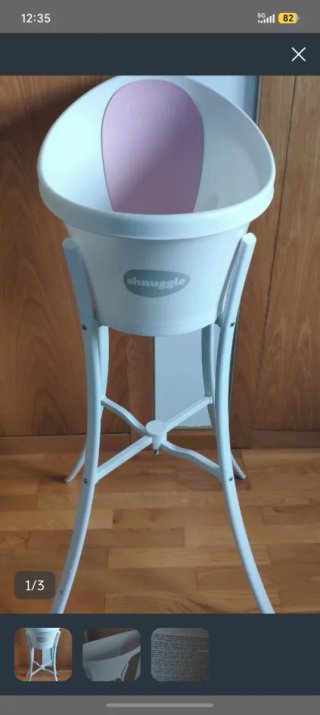 Bañera infantil Shnuggle con soporte
