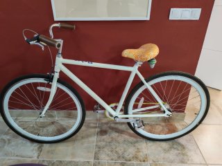 Bicicleta Fixie Vintage Color Crema