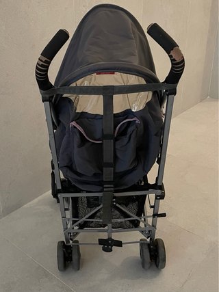 Cochecito Maclaren Gris/Rosa + Protector Lluvia