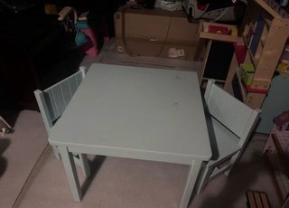 mesa y sillas infantil azul