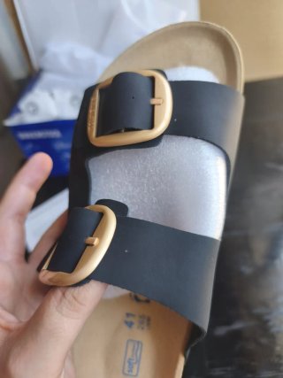 Chanclas Birkenstock Negro/Dorado Talla 41