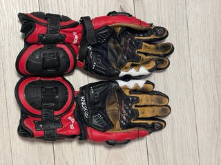 Guantes Knox Handroid Moto Rojos y Blancos