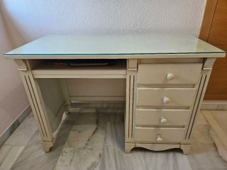 Escritorio madera blanco con silla