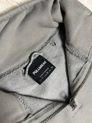 Pull&Bear Jersey Cuello Alto Cremallera Gris