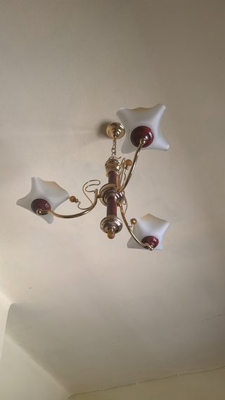 Lámpara de techo vintage madera y metal