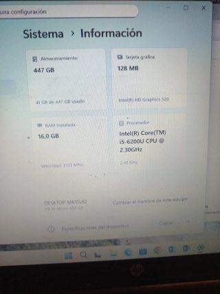 Portátil HP i5-16GB DDR4 SSD 512GB seminuevo